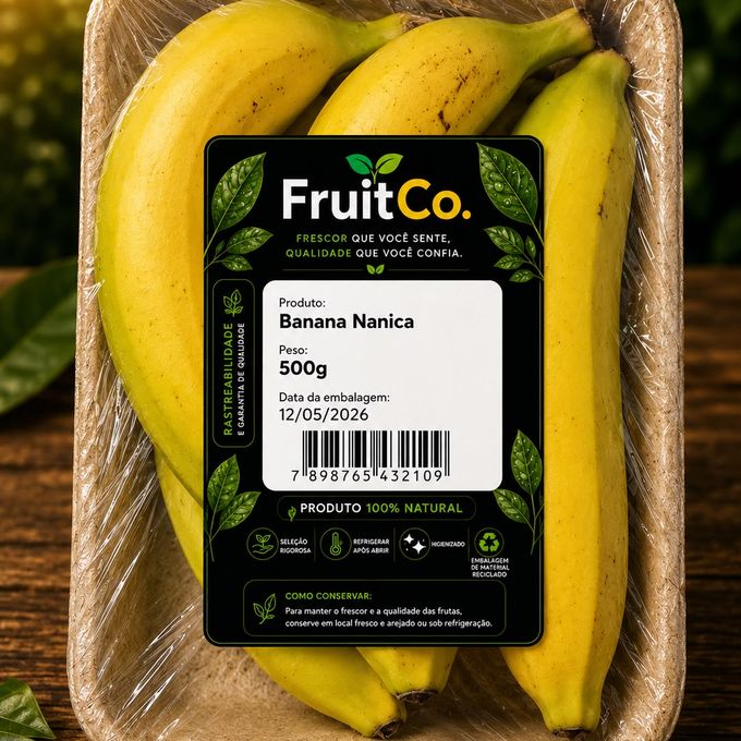 Bandeja ecológica de banana nanica FruitCo 500g