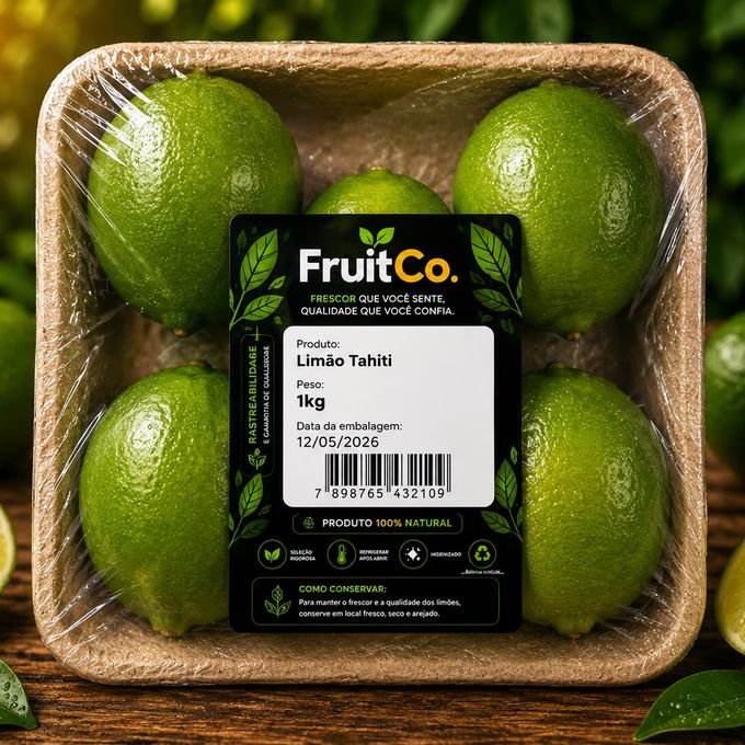 Bandeja ecológica de limão Tahiti FruitCo 1kg