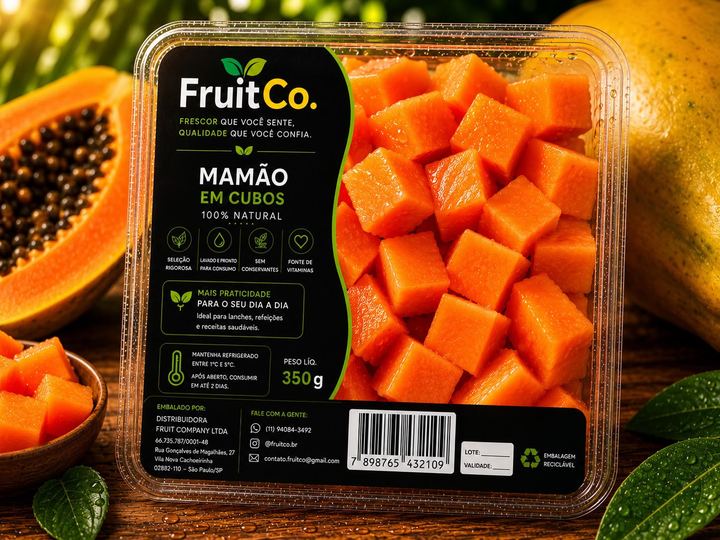 Bandeja de mamão em cubos FruitCo 350g